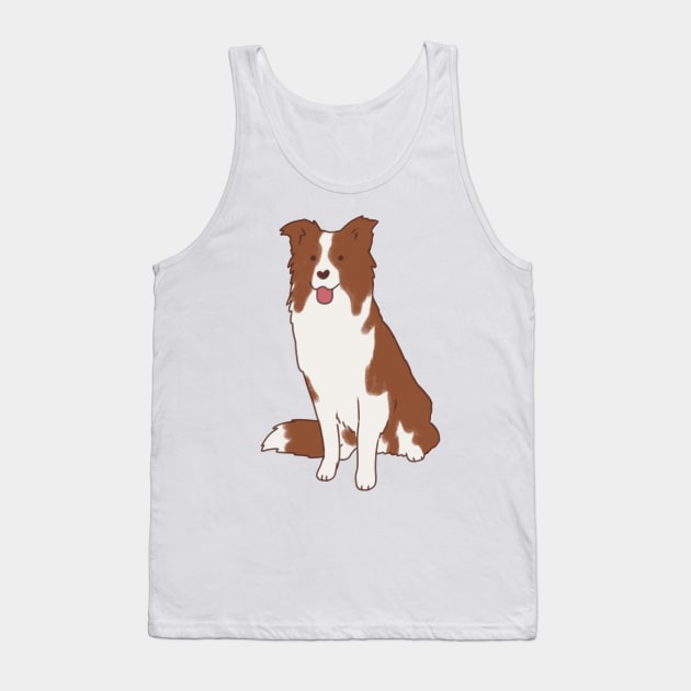 Brown border collie dog Tank Top by Mayarart